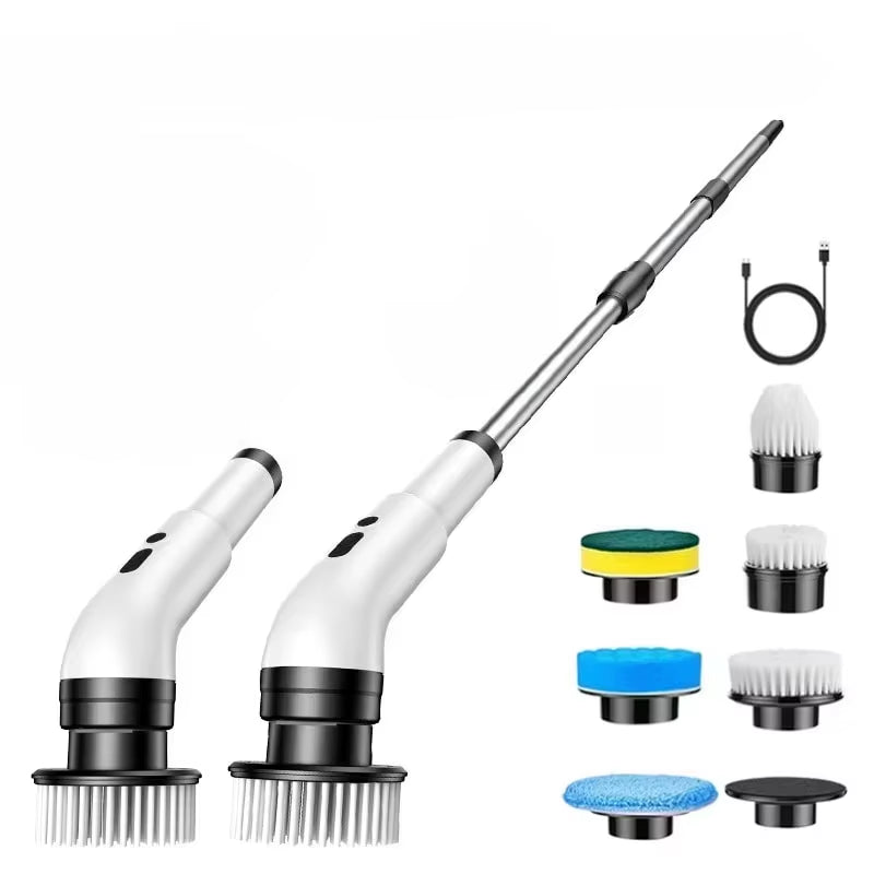 CleanProX: Multi-Head Electric Scrubber – several Brush Attachments, Wireless & Extendable