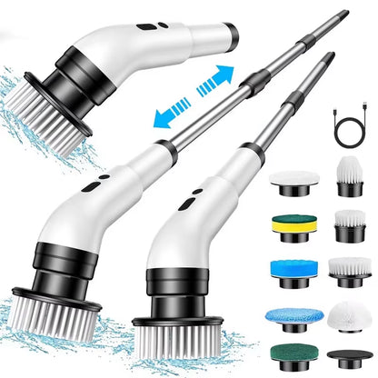 CleanProX: Multi-Head Electric Scrubber – several Brush Attachments, Wireless & Extendable