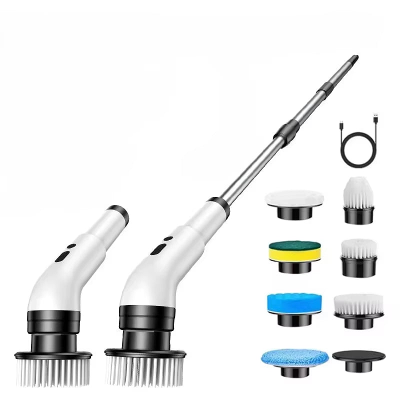 CleanProX: Multi-Head Electric Scrubber – several Brush Attachments, Wireless & Extendable