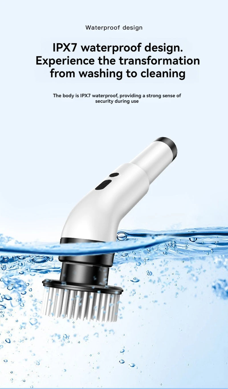 CleanProX: Multi-Head Electric Scrubber – several Brush Attachments, Wireless & Extendable