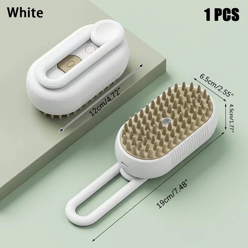 3-in-1 Electric Cat & Dog Steam Brush for Grooming, Hair Removal, and Massage | Pet Hair Comb & Brush for Cats and Dogs