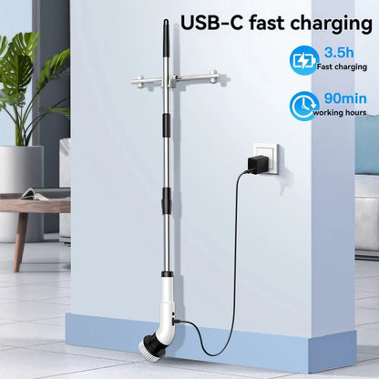 CleanProX: Multi-Head Electric Scrubber – several Brush Attachments, Wireless & Extendable